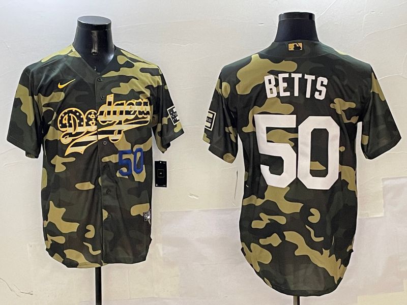 Men Los Angeles Dodgers #50 Betts Camo Joint Name 2025 Nike MLB Jersey style 11->los angeles dodgers->MLB Jersey